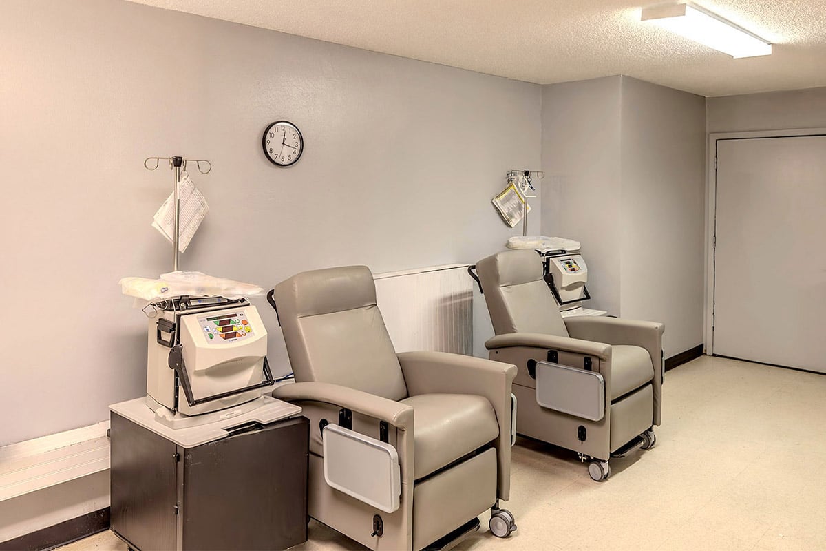 Dialysis treatment room at Castle Hills Rehab & Care Center